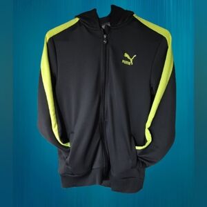 Boys Puma Zip up Jacket grey/bright yellow size 14/16 *like new*